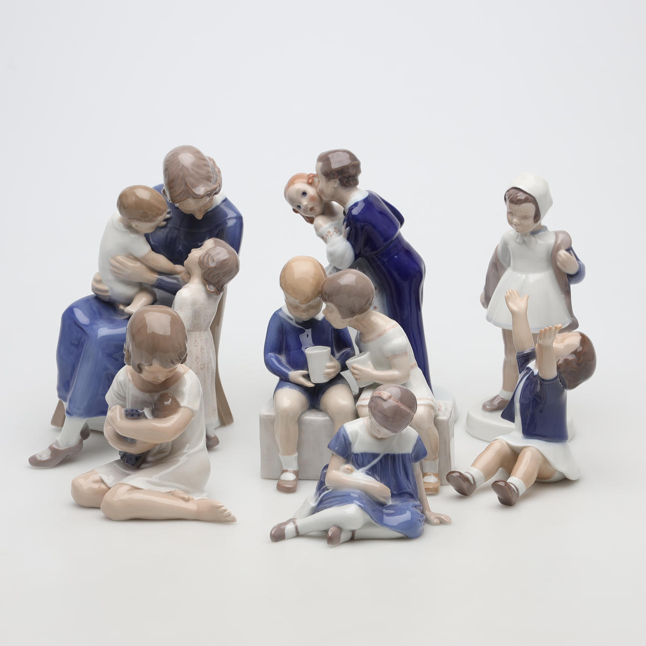 FIGURINER, 7 stycken, porslin, Danmark.