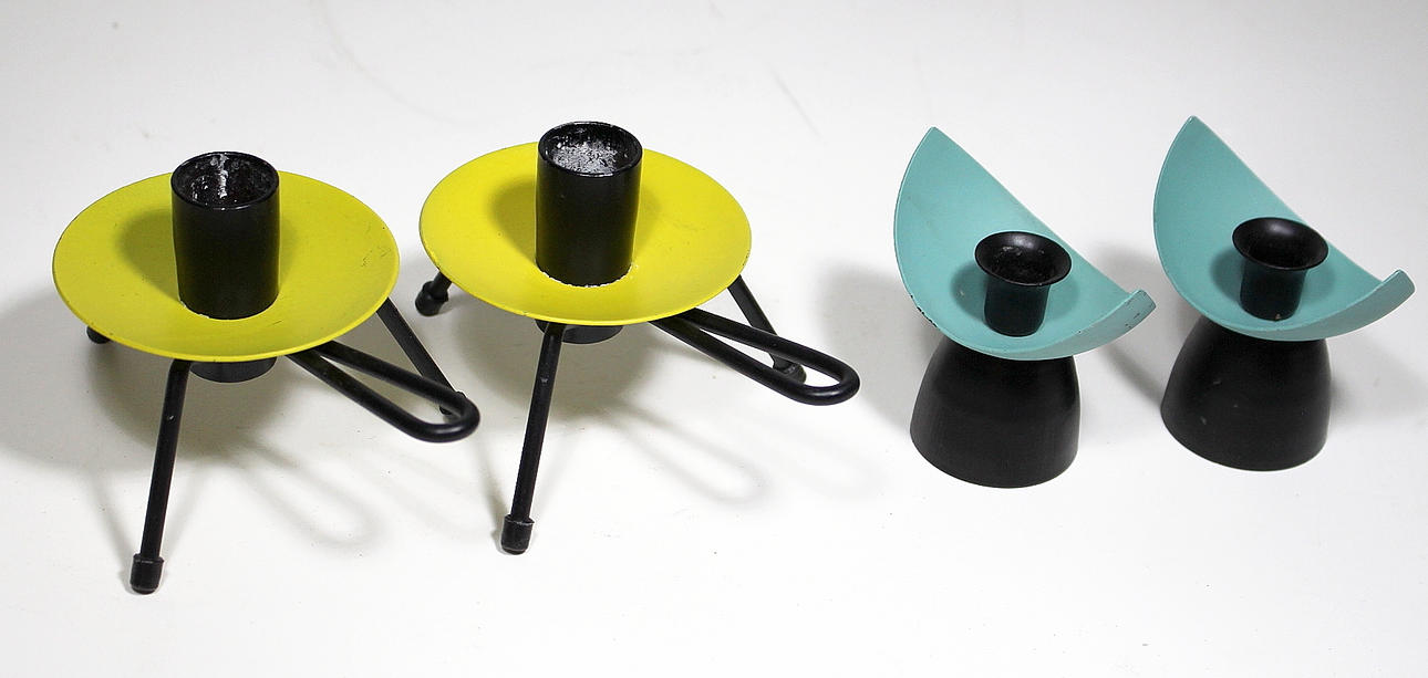 LJUSSTAKAR, metall, 2 par, 60-tal.