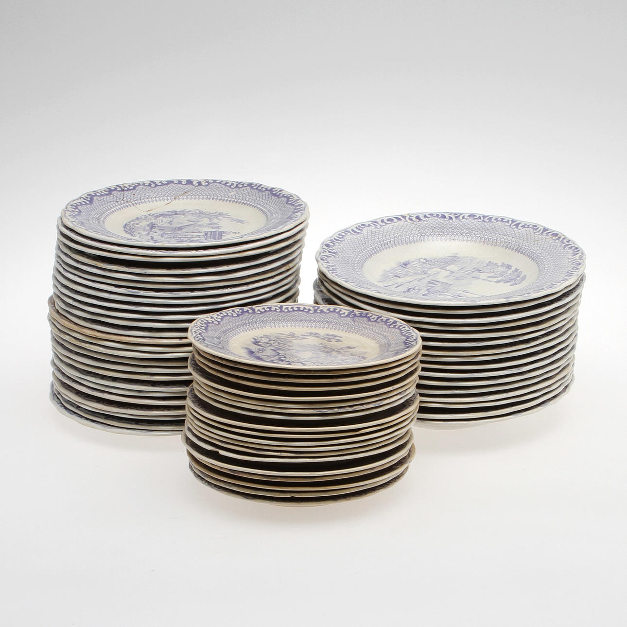 SERVISDELAR, 81 st, flintgods, "Spets" Rörstrand.