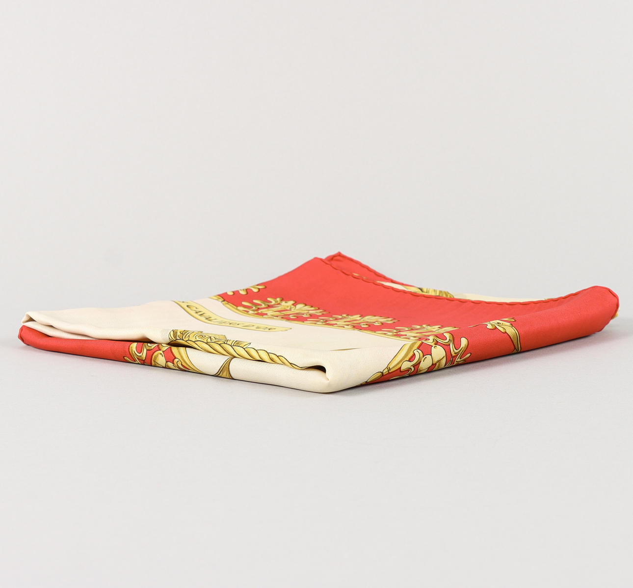 HERMÈS, "Les Cavaliers d`Or", scarf.