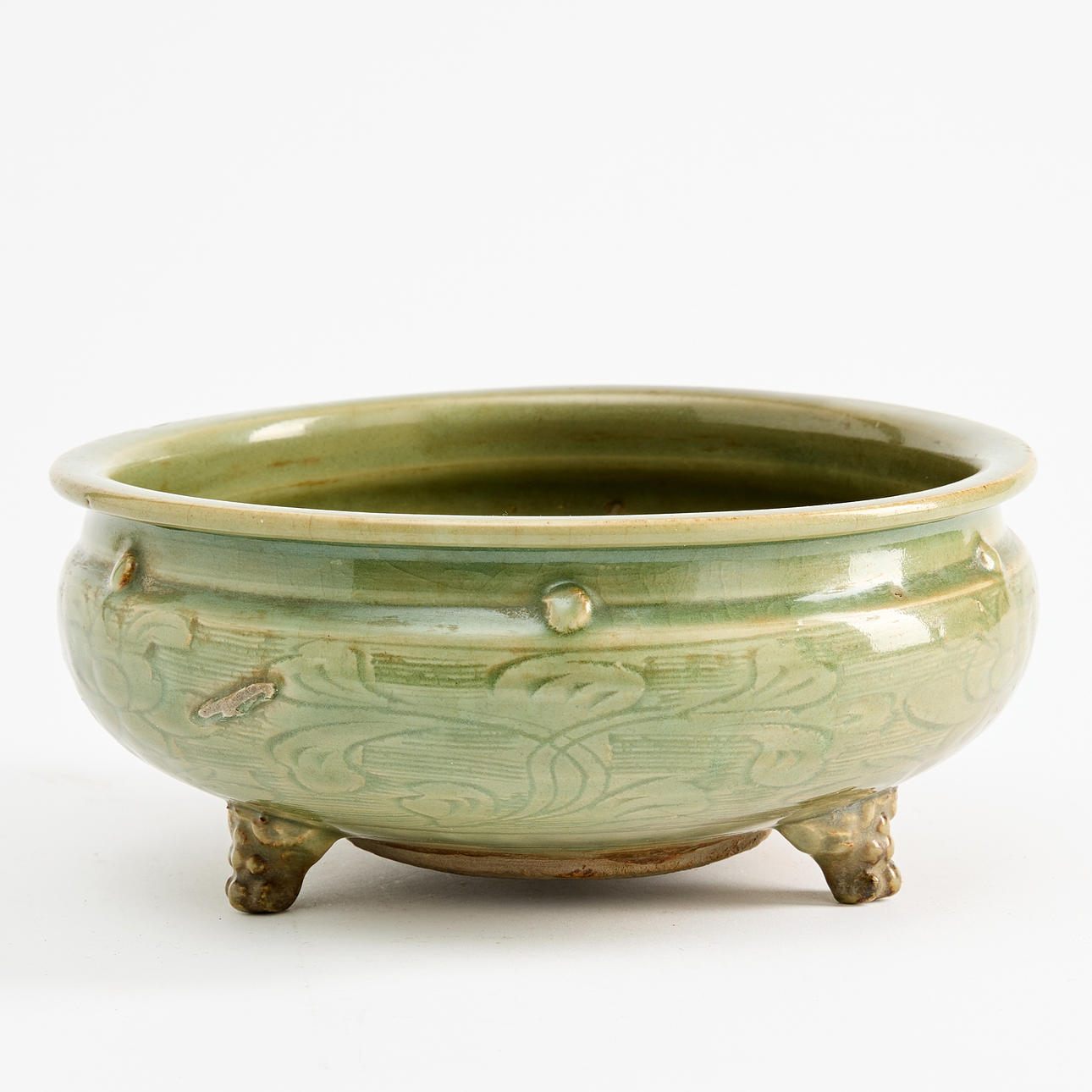 FOOTED BOWL, late Ming, glazed earthenware.