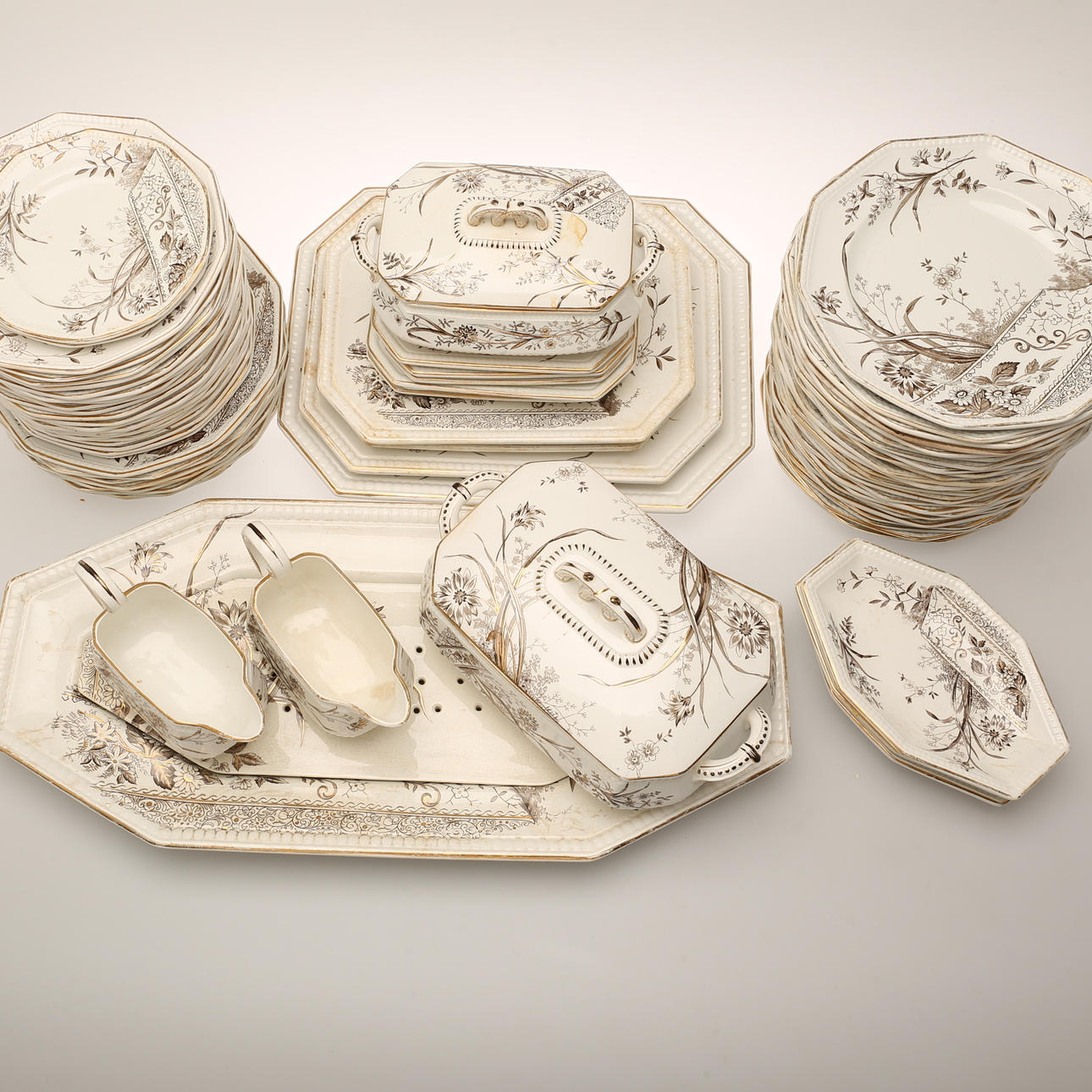 MATSERVIS, 75 delar, porslin, "Peking", Gustavsberg, tidigt 1900-tal.