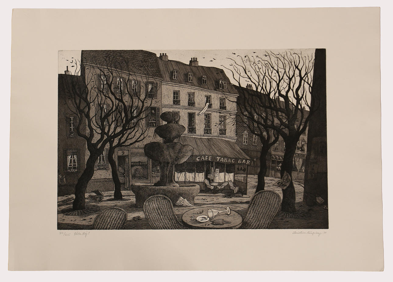 CHRISTINA RINGSBERG. Etching, "Rösta nej" signed, numbered 312/325, dated 1979.