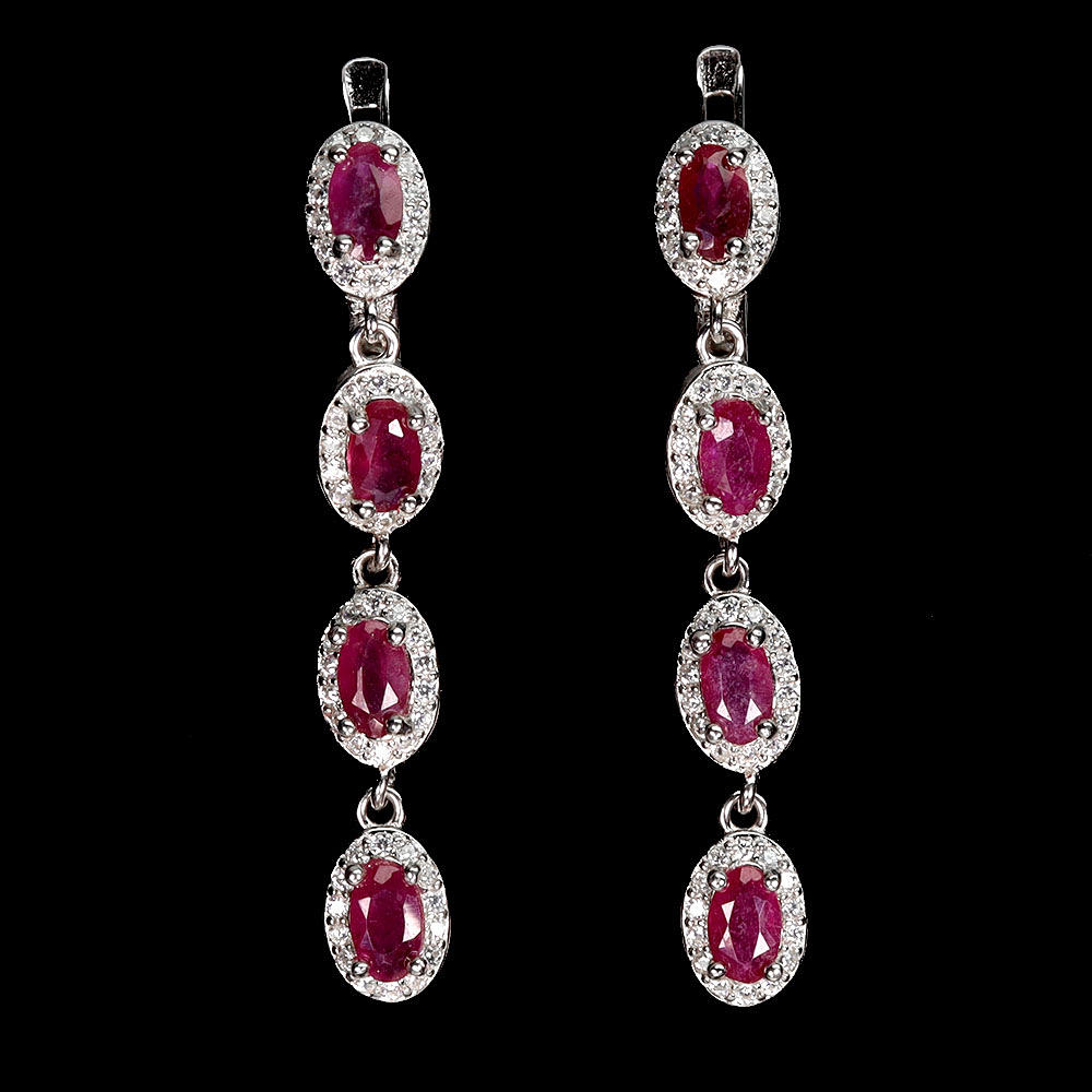 OVAL RUBY DROP EARRINGS.