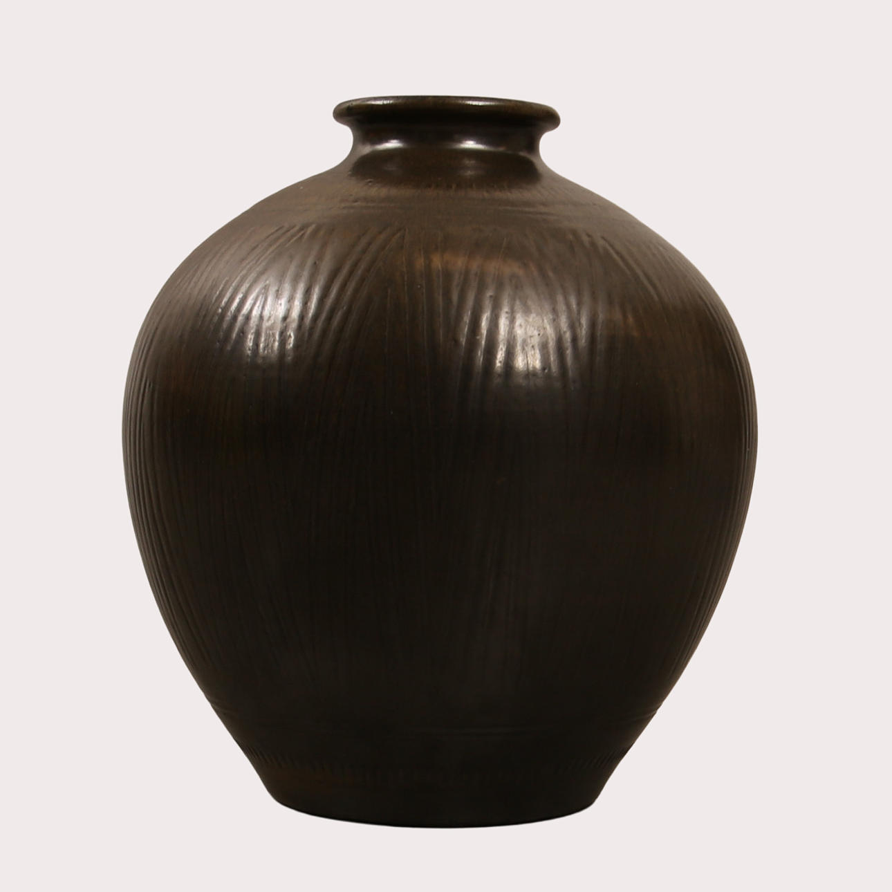 BIRGER LARSSON. LARGE FLOOR VASE, glazed stoneware, Wallåkra, monogram ...