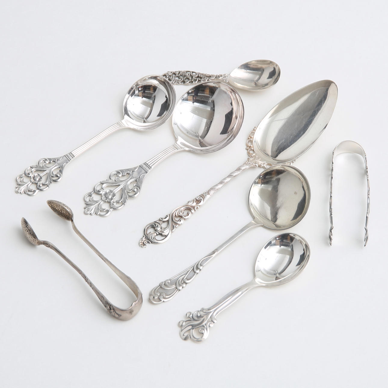 SILVERBESTICK, 8 st, bl.a TÄNGER, 164 gram.