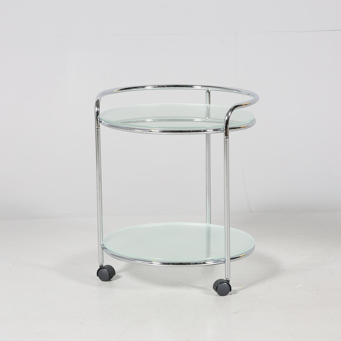 SIDOBORD, stålrör samt glas, på hjul.