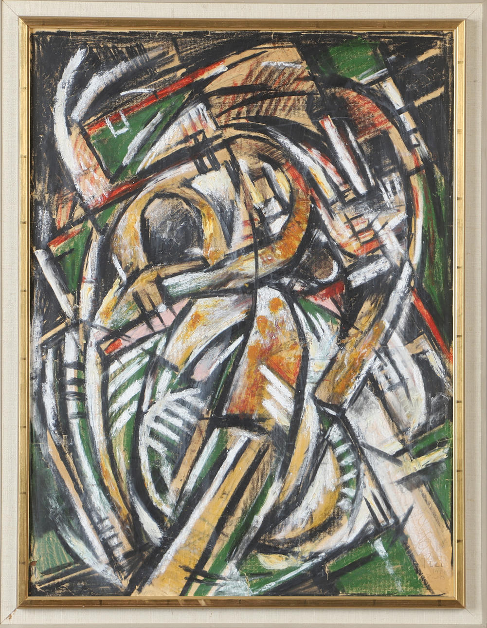 UMAR TELL. Composition, oil on panel, signed Tell 1956 Paris. Art ...