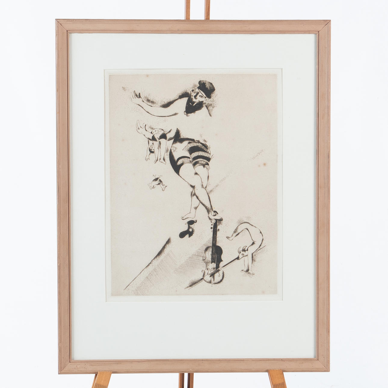 MARC CHAGALL. "Akrobat", etsning, osignerad.