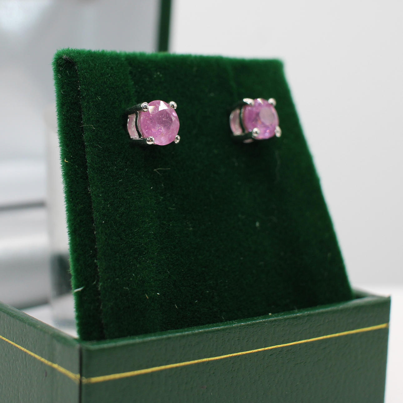 PINK SAPPHIRE STUDS.