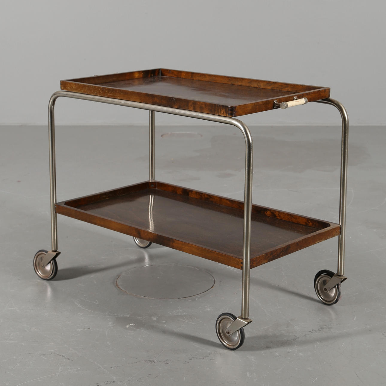 SERVERINGSVAGN, björk och metall, art deco, antagligen 1930-tal.