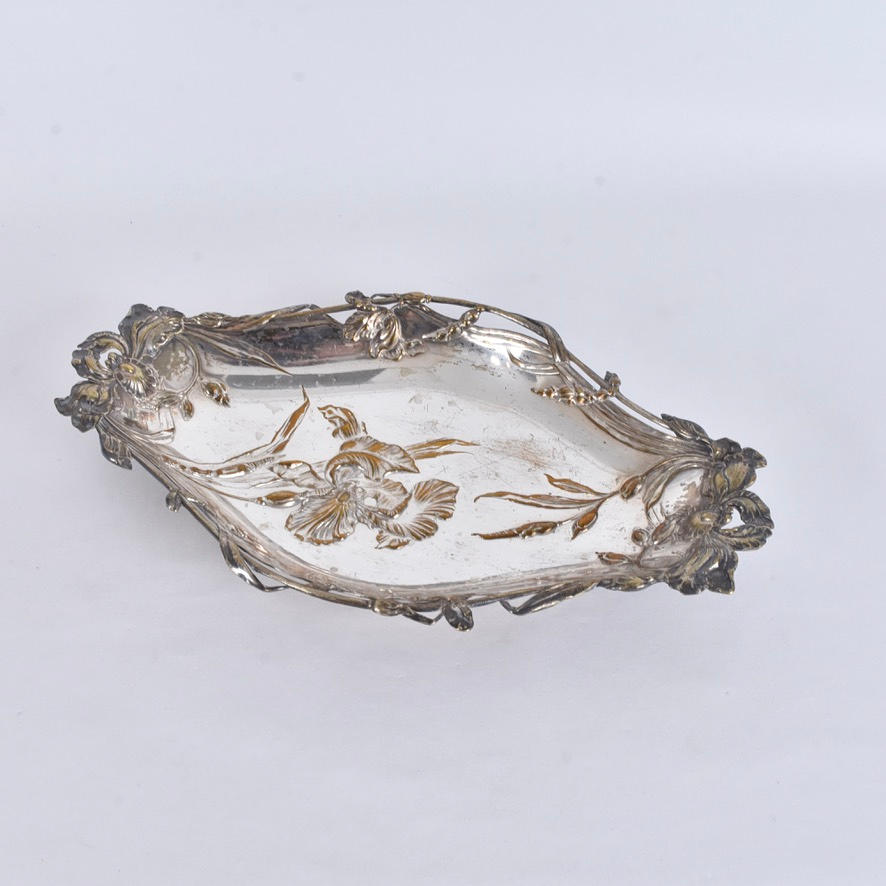 BRÖDKORG, nysilver, jugend, sekelskiftet 1900.