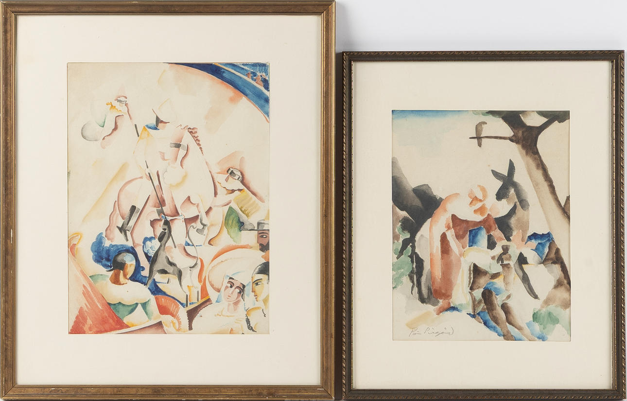 PÄR SIEGÅRD. Gouache on paper, compositions, 2 pcs.