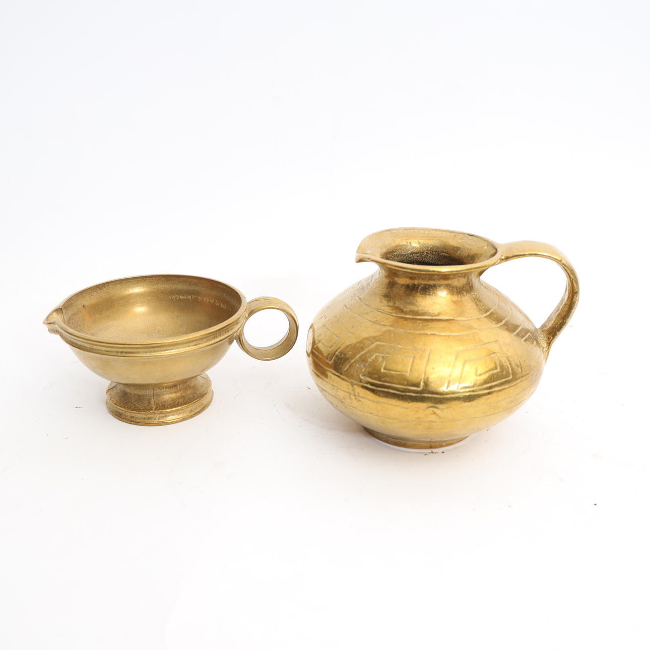 SERVERINGSKANNOR, 2st, mässing, 1900-tal.