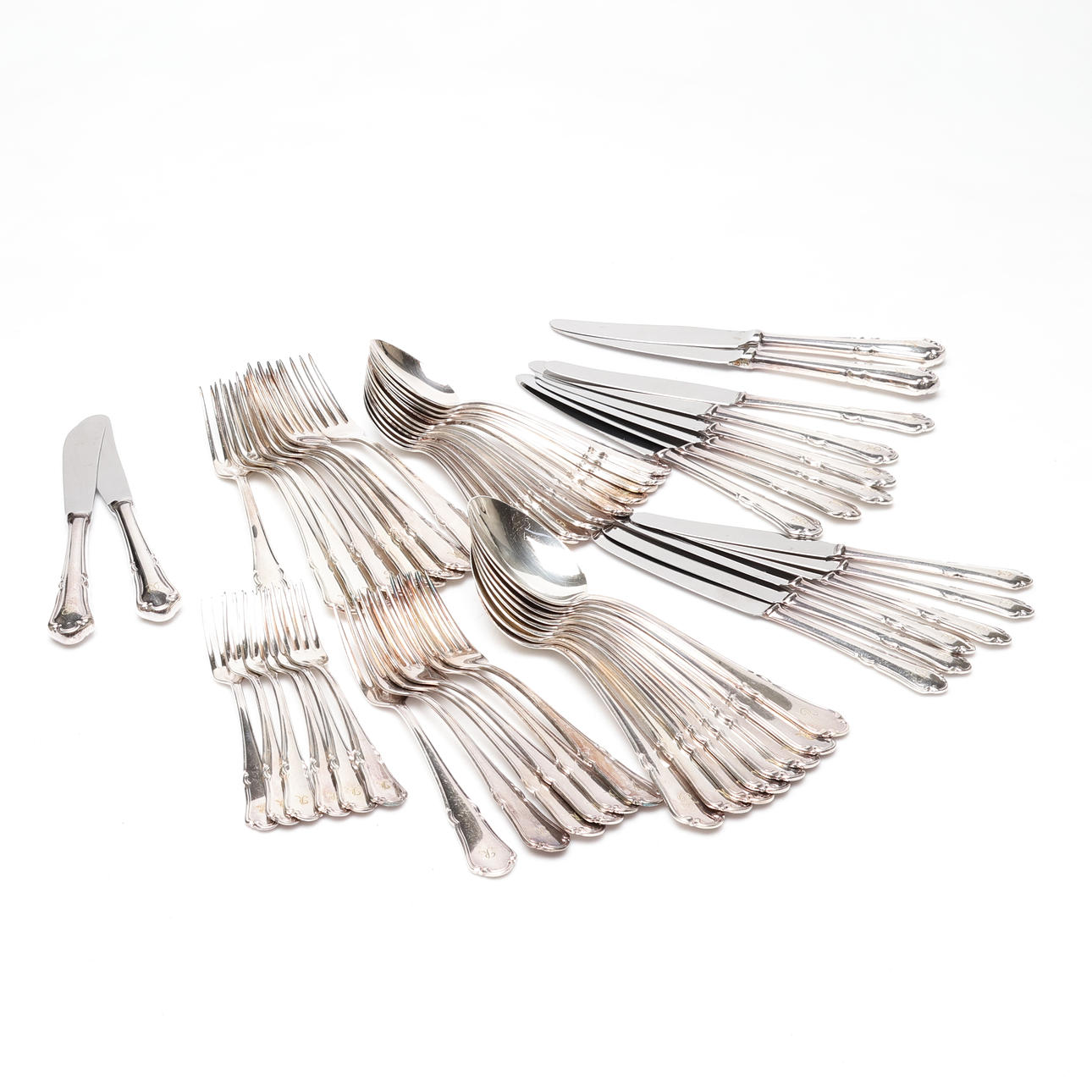 BESTICKSERVISDELAR, 55 delar, nysilver.