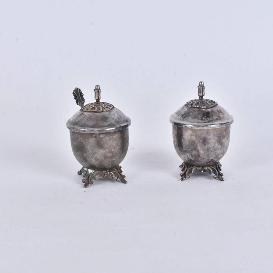 SALTKAR, 1 par, nysilver, 1900-tal.
