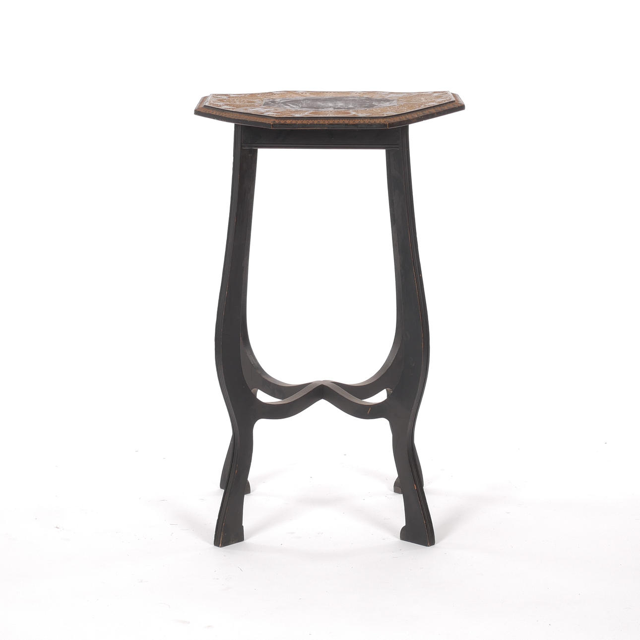 SIDE TABLE/SMOKING TABLE, chip carving, early 20th century.