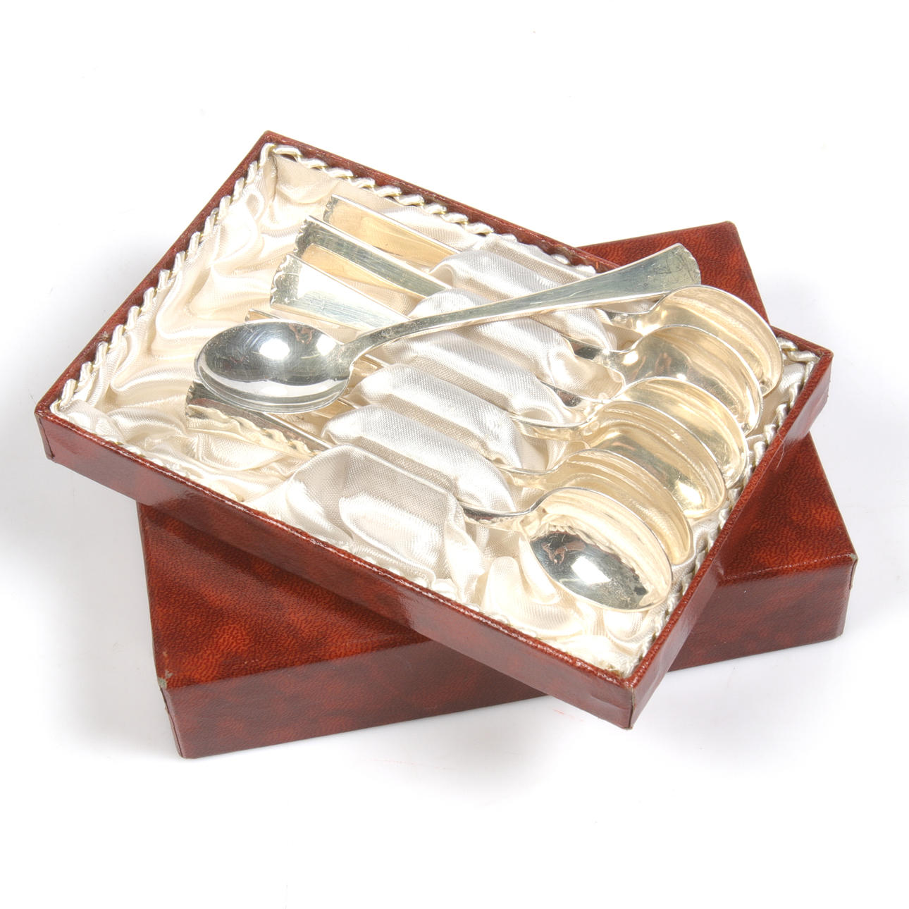 KAFFESKEDAR, 7 st, silver, GAB, 1963.