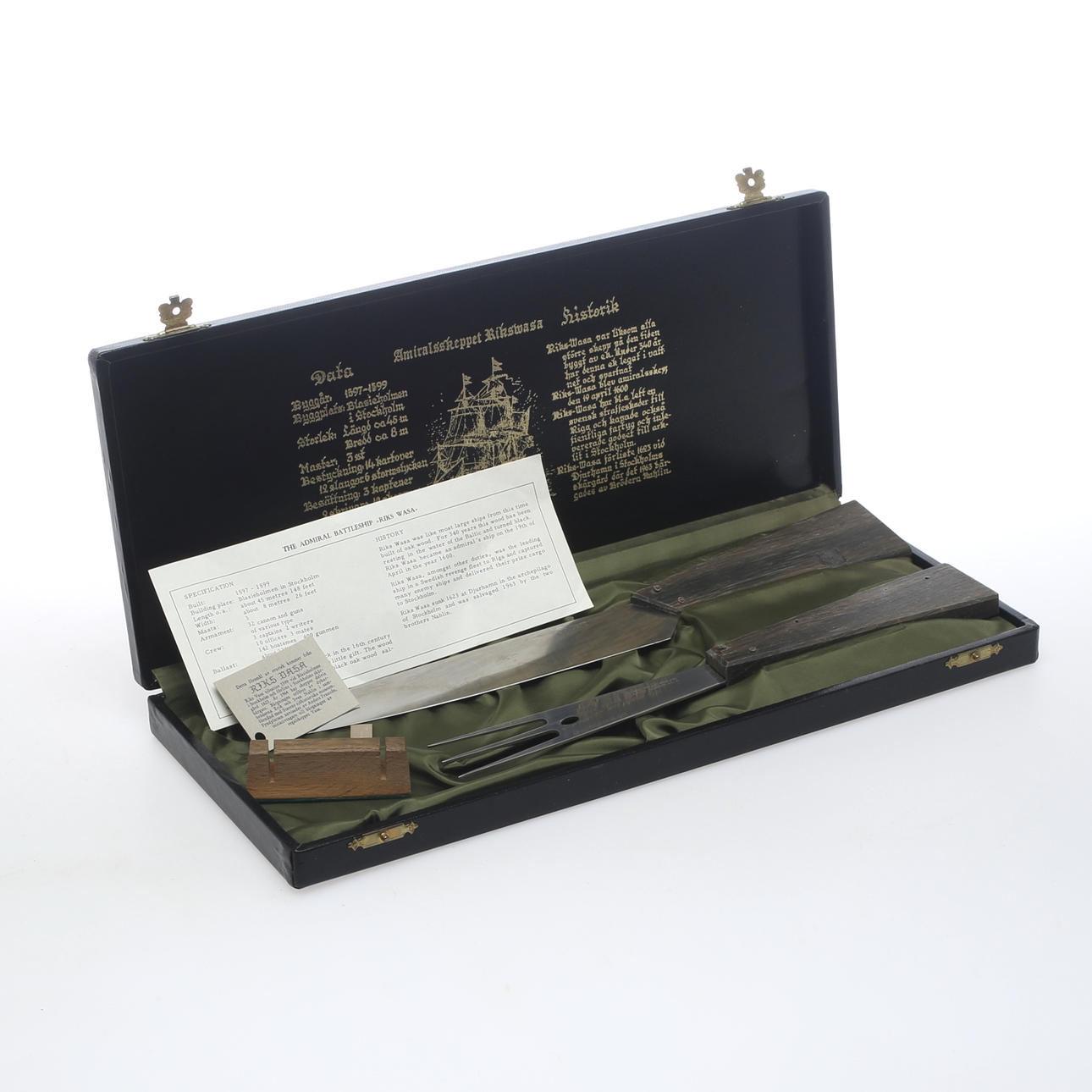 TRANCHERBESTICK, handtag av svartek från Amiralskeppet Riksvasa, "Finnpoint", Tapio Wirkkala för Hackman.