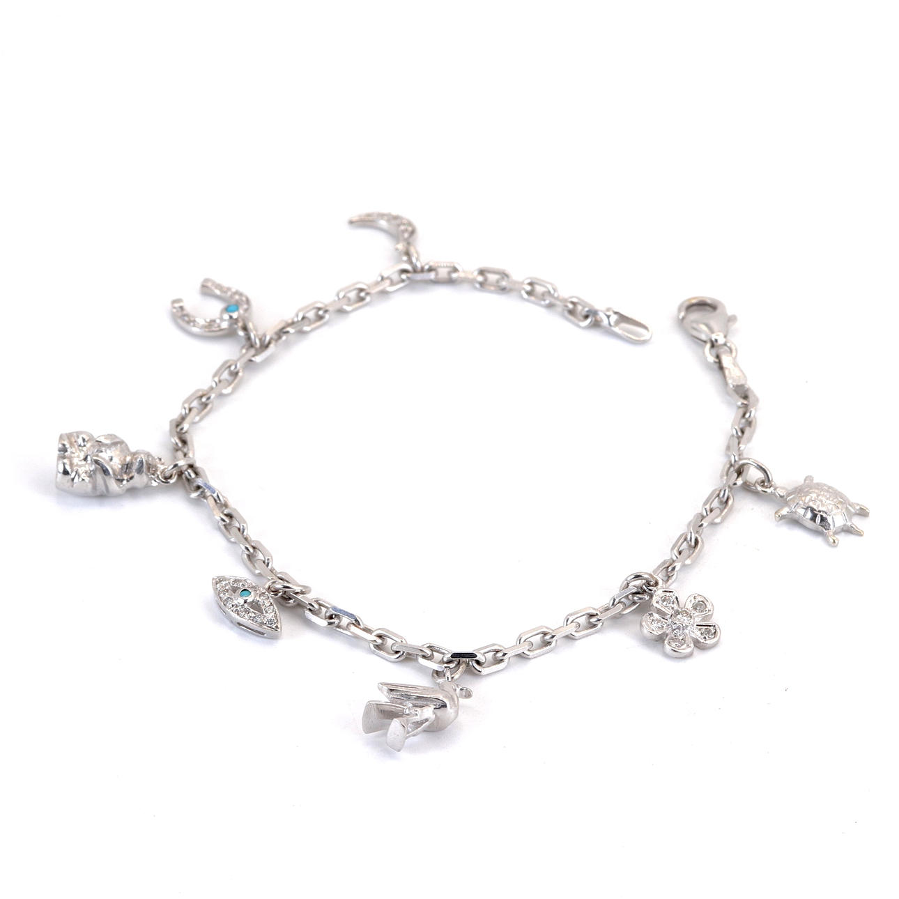 18CT DIAMOND BRACELET.