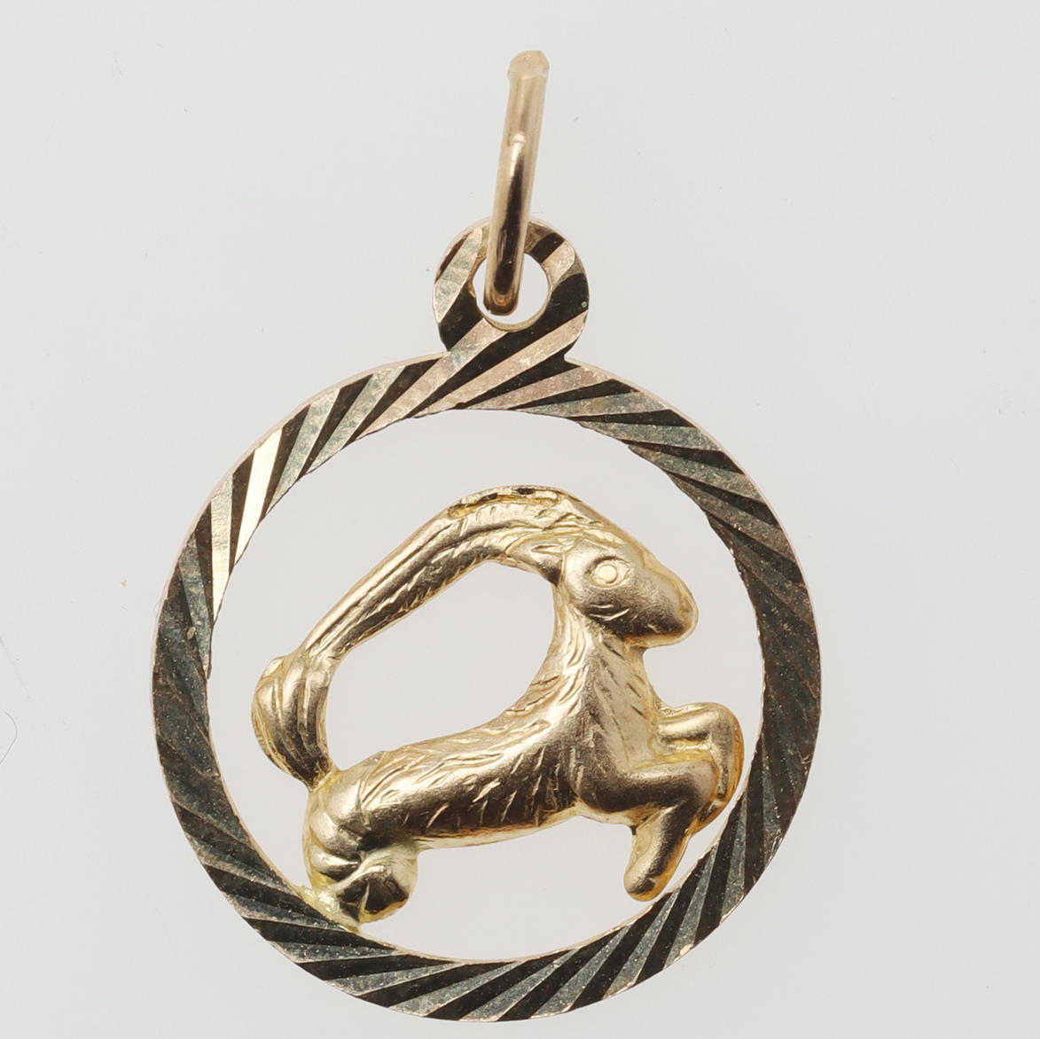 HÄNGE, 14K guld, stenbock.