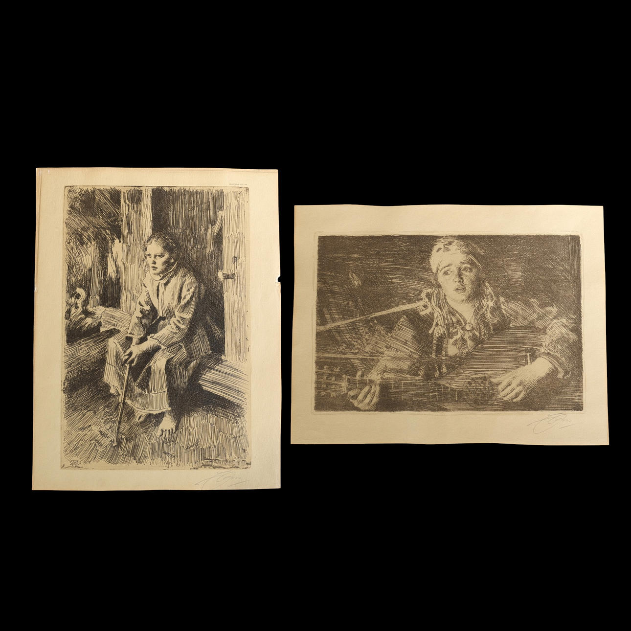 ANDERS ZORN. Lithographic prints, 2 pcs, Bengtsons lito AB.