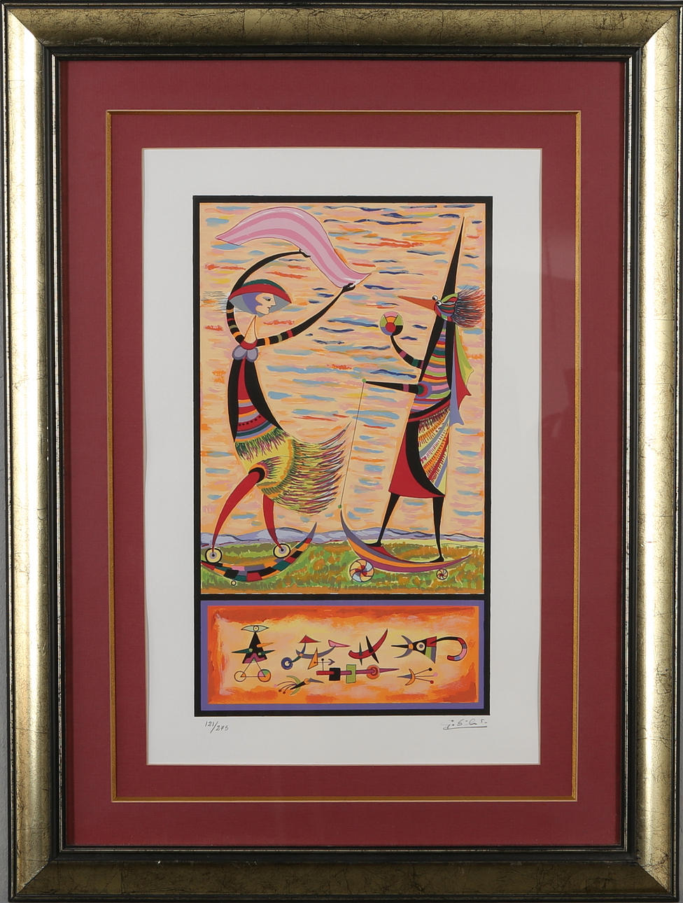 GUILLERMO SILVA. Komposition, färglitografi, signerad samt numrerad 121/275.