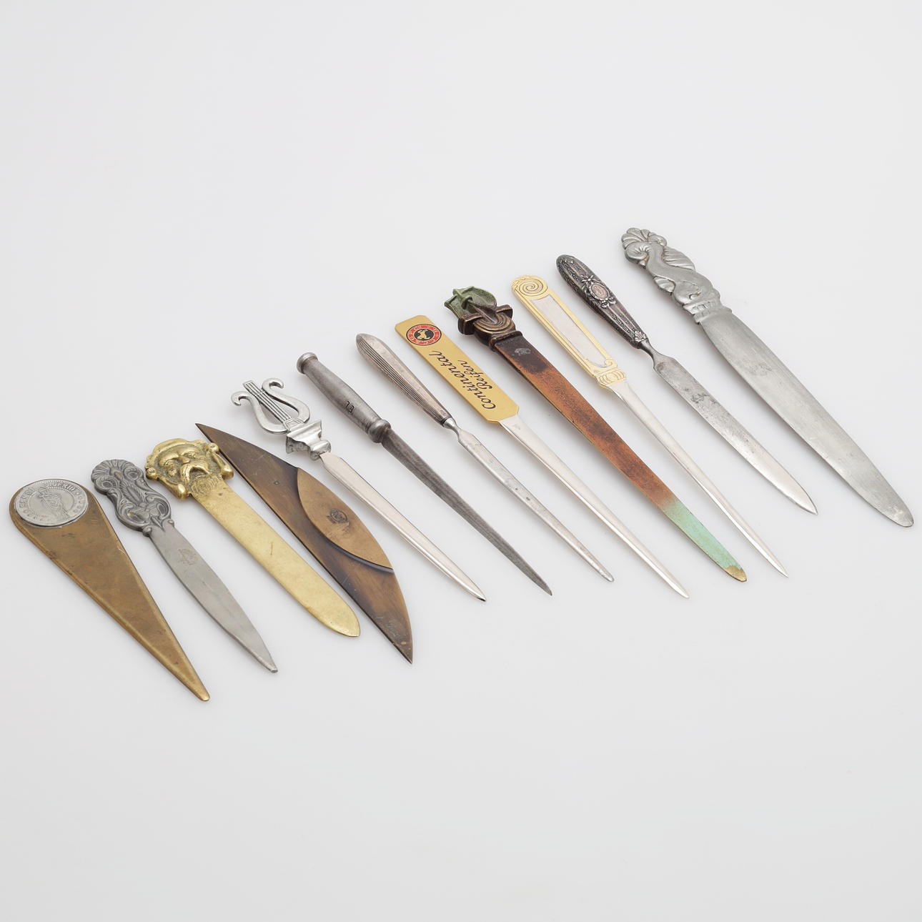 BREVKNIV, 12 st, silver/mässing/tenn mm.