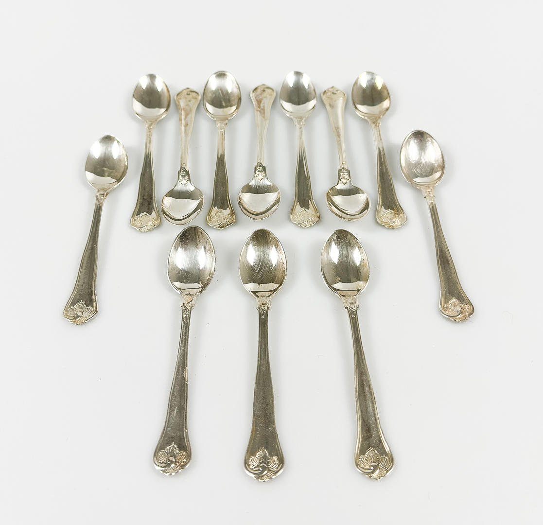 KAFFESKEDAR, 12 st, Silver, "Sachsisk modell".