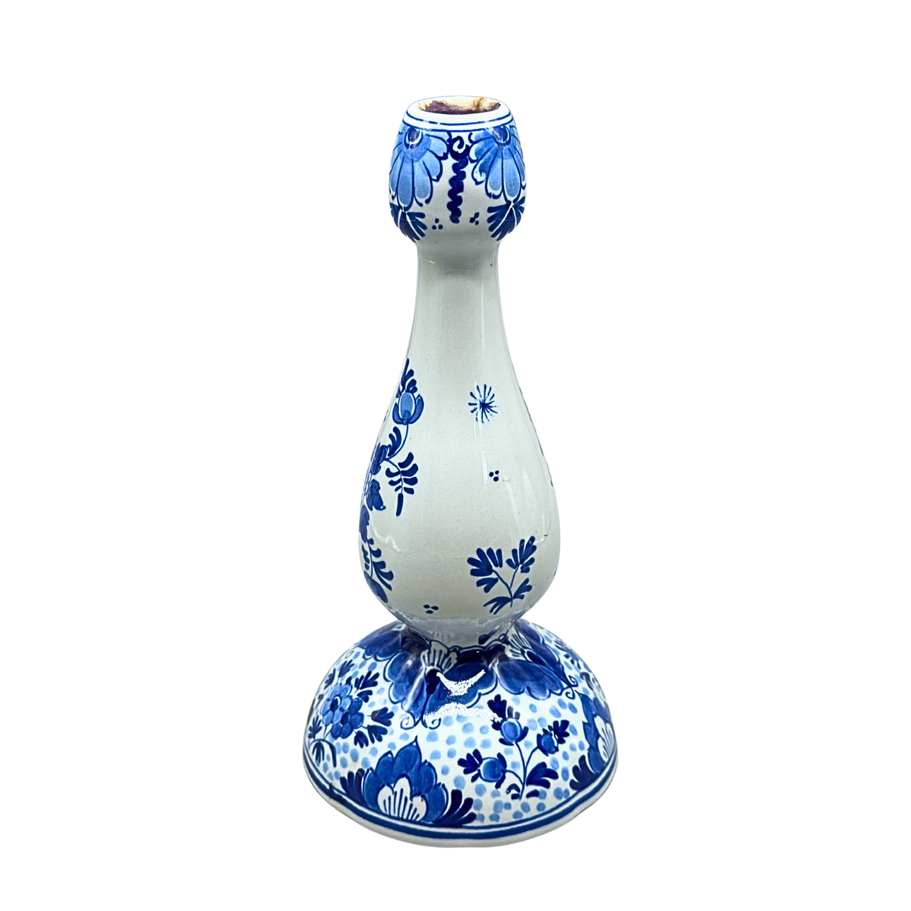 DELFT PORCELAIN CANDLESTICK FROM THE 1970S.