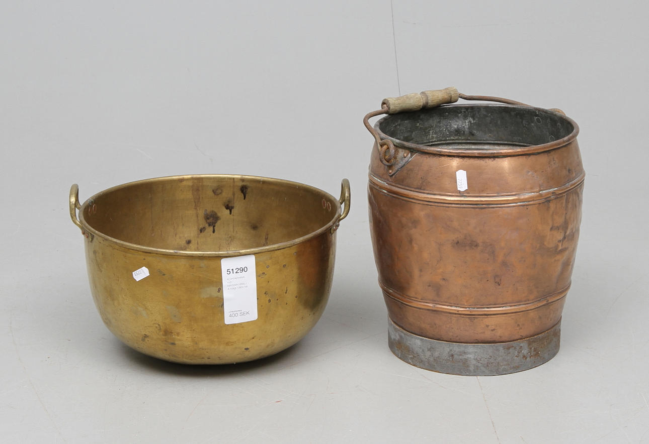 KOPPARHINK och MÄSSINGBALJA tidigt 1900-tal.
