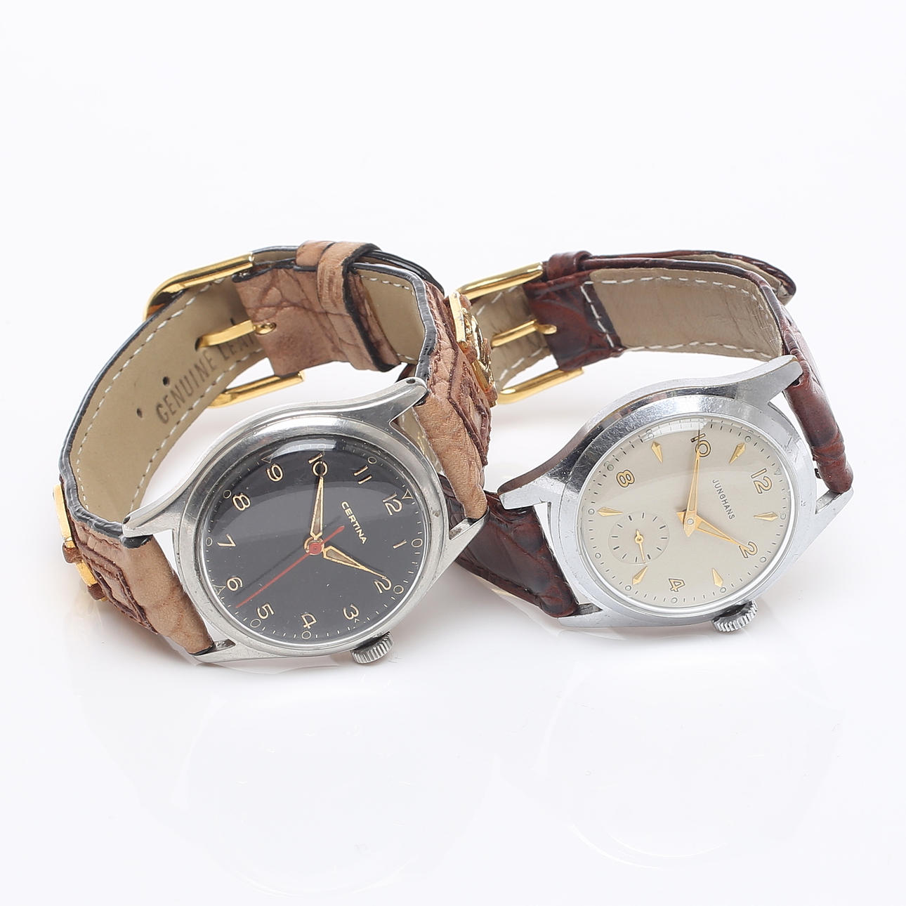 ARMBANDSUR, 2 st, Certina samt Junghans, manuella, boett av stål.