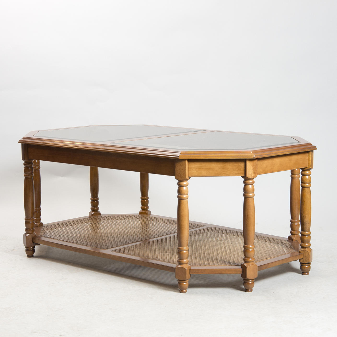 SOFFBORD, mahogny/rotting med glasskiva, 1900-talets senare hälft.