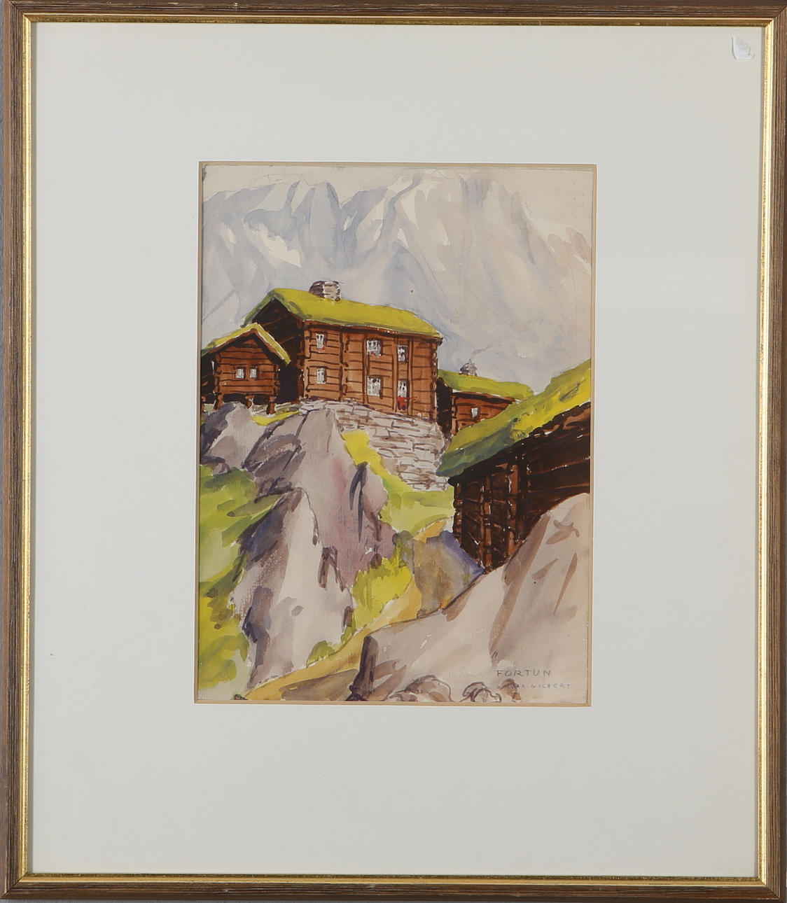 CARL IVAR GILBERT. Motiv från Fortun, blandteknik, signerad.