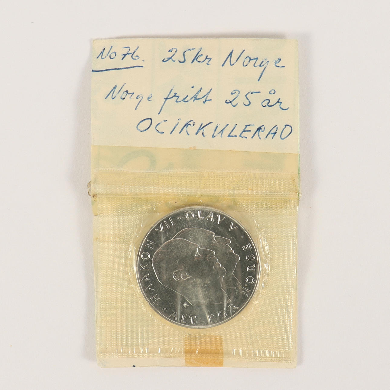 MYNT 25-kronor Norge 1970.