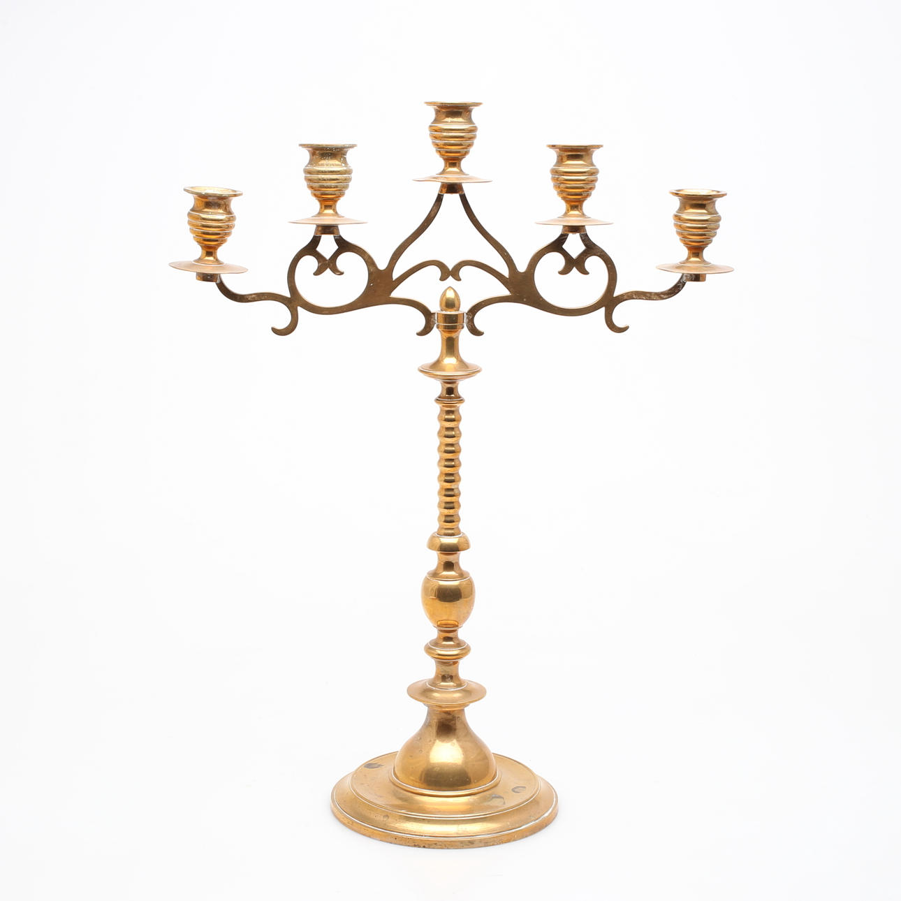 KANDELABER, mässing, 5-armad, Grillby nr 25.