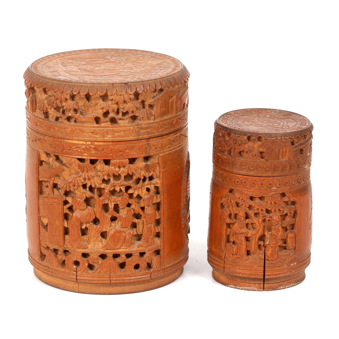 PENSELBURKAR, 2 st, bambu, Kina 1800-tal.