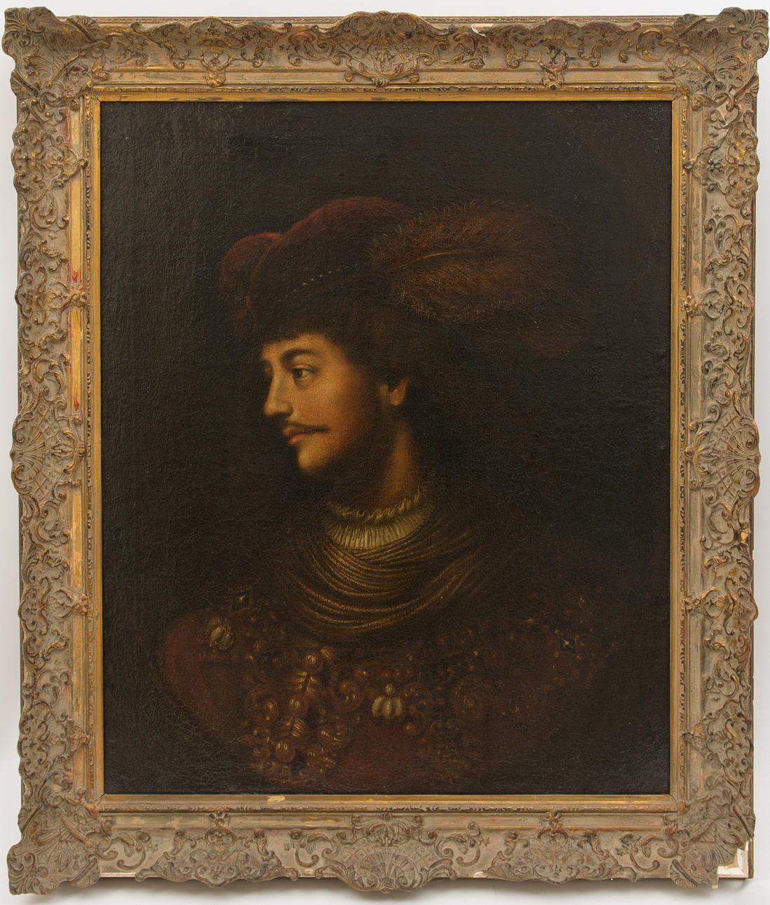 KOPIE IM STILE REMBRANDTS. ”Ung adelsman”, olja på duk.