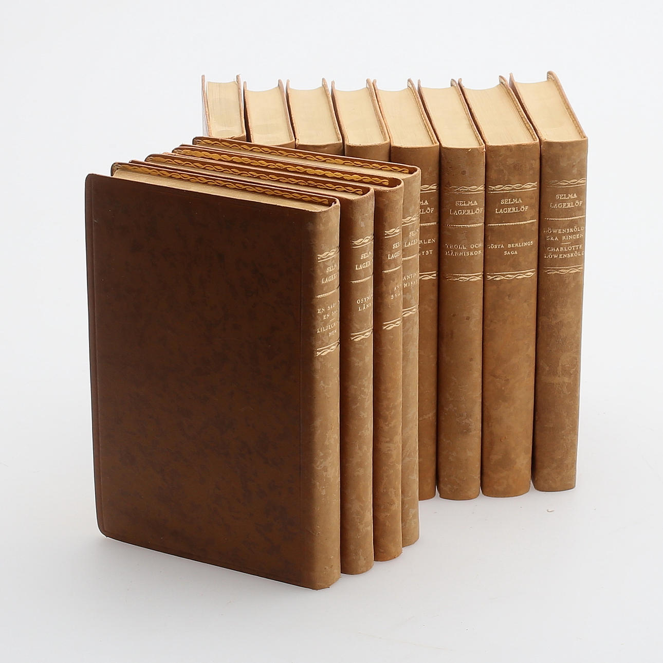 SELMA LAGERLÖF. bokserie, 12 st, helfranska band med guldsnitt, Albert Bonniers förlag, 1960/70 talet.