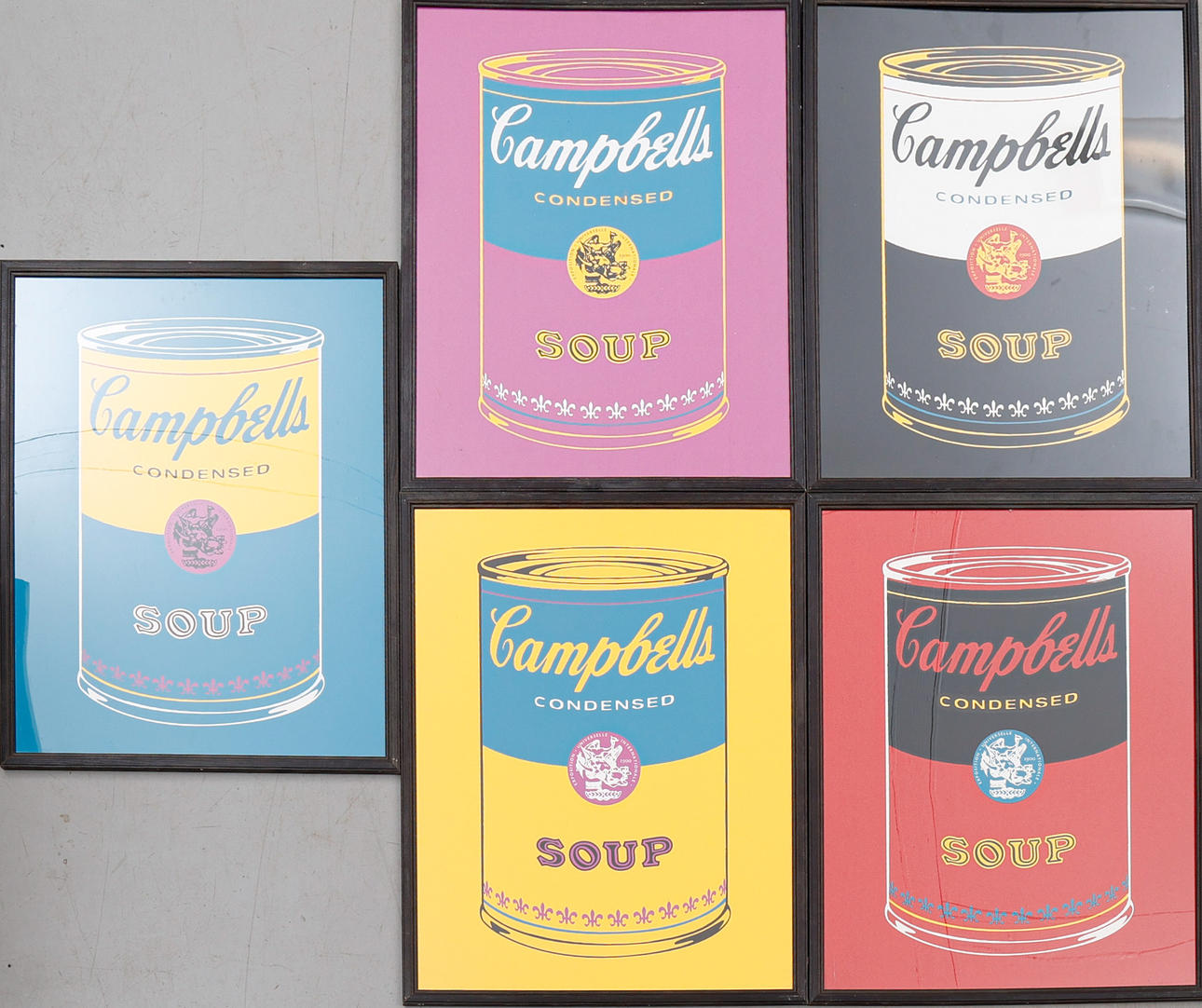 ANDY WARHOL. EFTER. Tryck, 5 stycken, "Campbell soup".