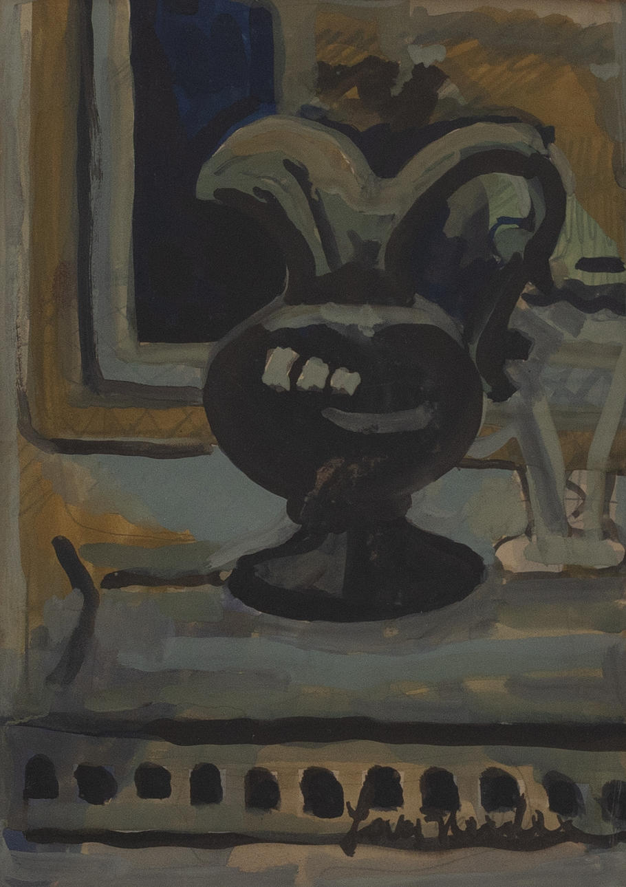 LARS HERDER. Kanna, gouache, signerad.