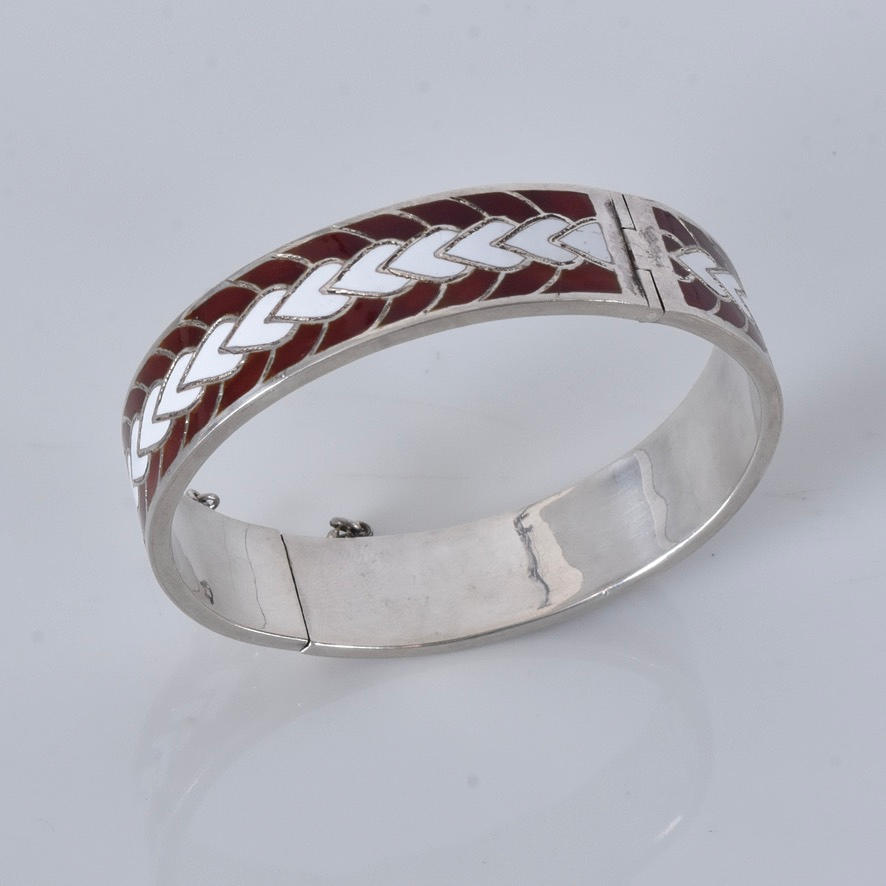 ARMRING, sterlingsilver och emalj.