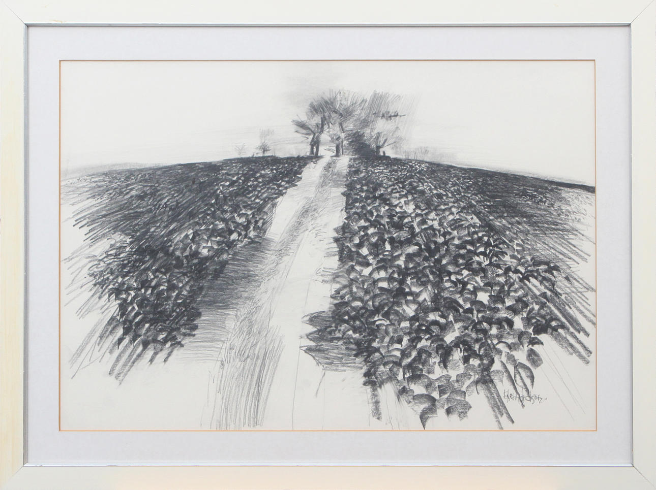 EBBE EBERHARDSON. TECKNING, kol/blyerts, signerad.