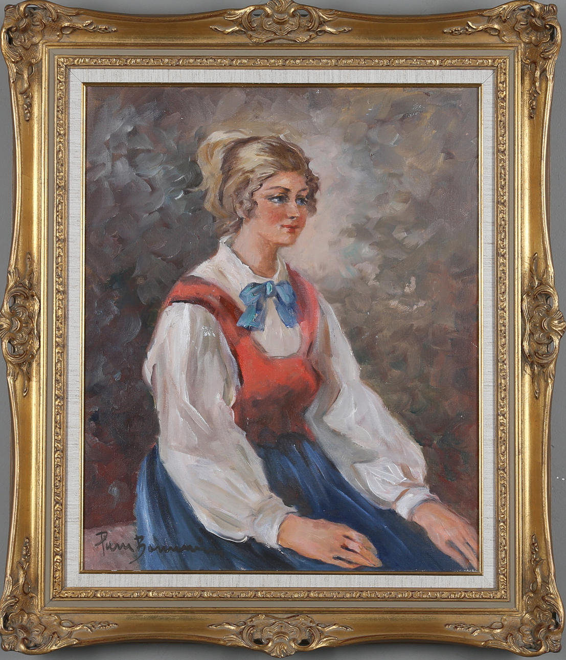 PIERRE BONNEVIER. olja på duk, signerad.