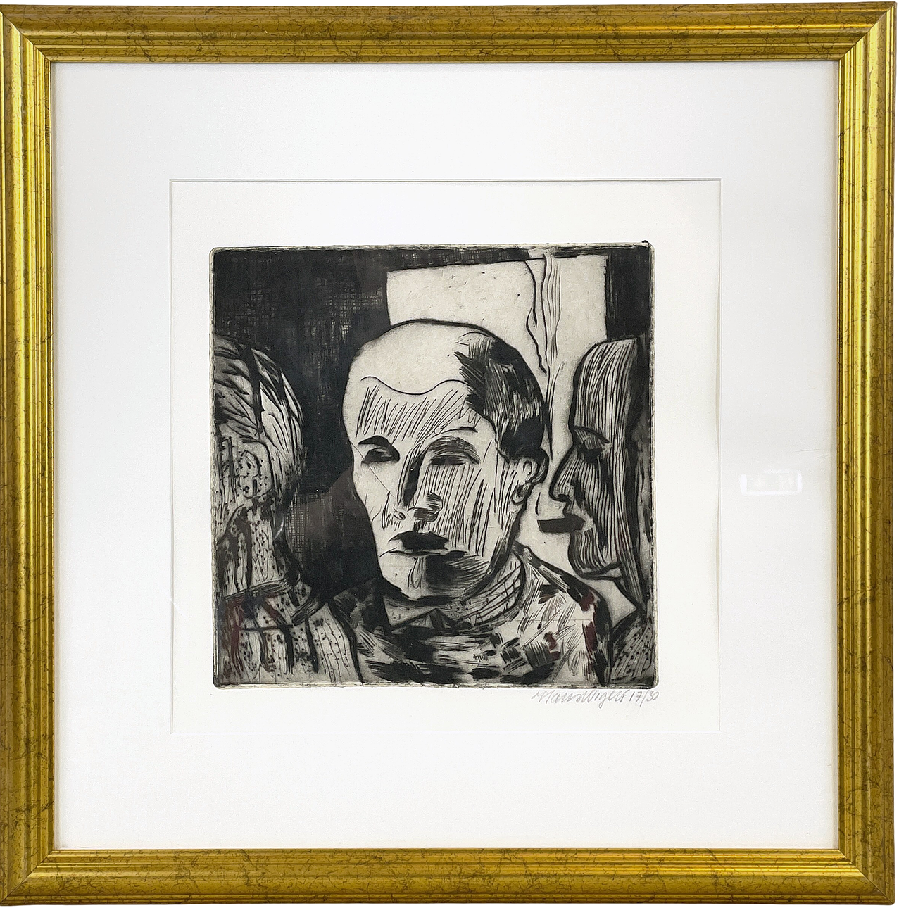 HANS WIGERT. Etching, figure scene, signed and numbered 17/30.