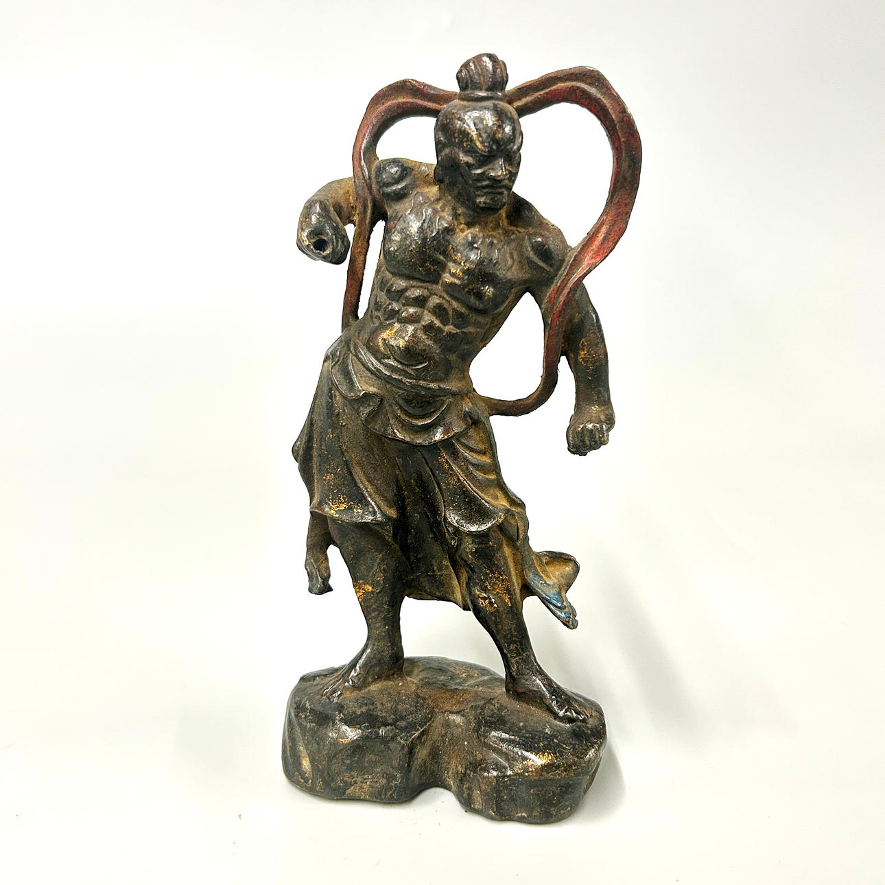 TIBETAN BRONZE GUARDIAN FIGURE.