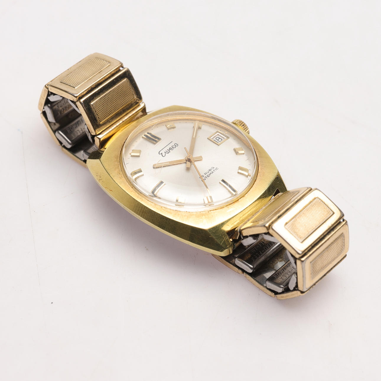 ARMBANDSUR, Eweco, guld på stål, automatic.