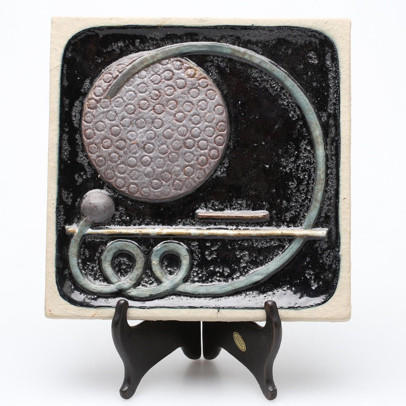 VÄGGRELIEF, stengods, Stig Carlsson, Nyhamnsläge, Sweden, sign o dat -79.