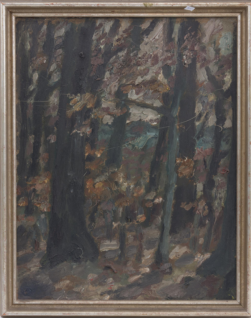 WOLFGANG VEES. Skog på hösten, olja på kartong, ca 1930.