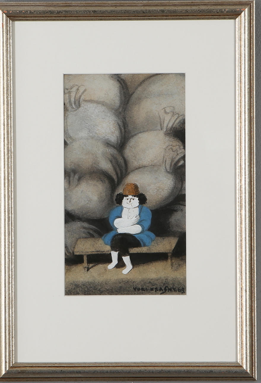 YURI KRASNY. Tale no 7, Azaran Bulbul from Armenia 3/3, blandteknik, signerad och daterad -69.